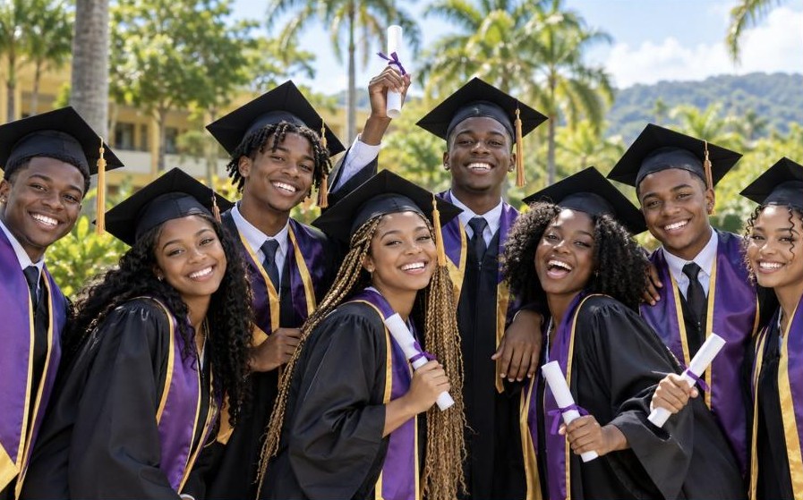 Graduates celebrating at a graduation ceremony